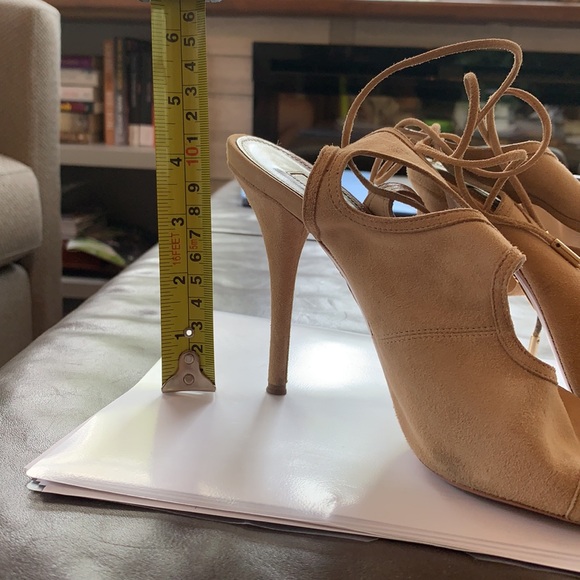 Aquazzura peep toe suede strappy pumps size 8 - Picture 4 of 5
